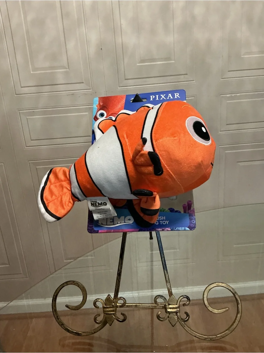 DISNEY PIXAR FINDING NEMO FILM CUDDLY SOFT  11” DOG TOY CLINKER & SQUEAKER